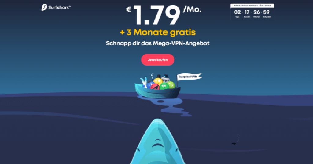 Rabatte zum Black Friday und Cyber Monday 2021 bei Surfshark